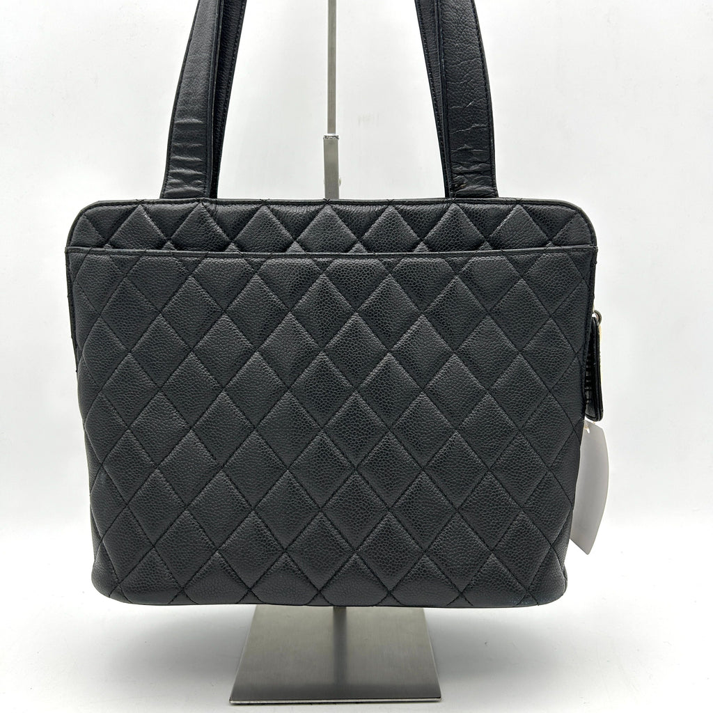 Pre-owned CHANEL Brown Lambskin Large Tote With Coco Mark Enamel WD332310