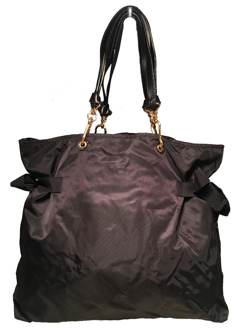 Marc Jacobs black Nylon Beaded Tropical Chappy Bird Tote