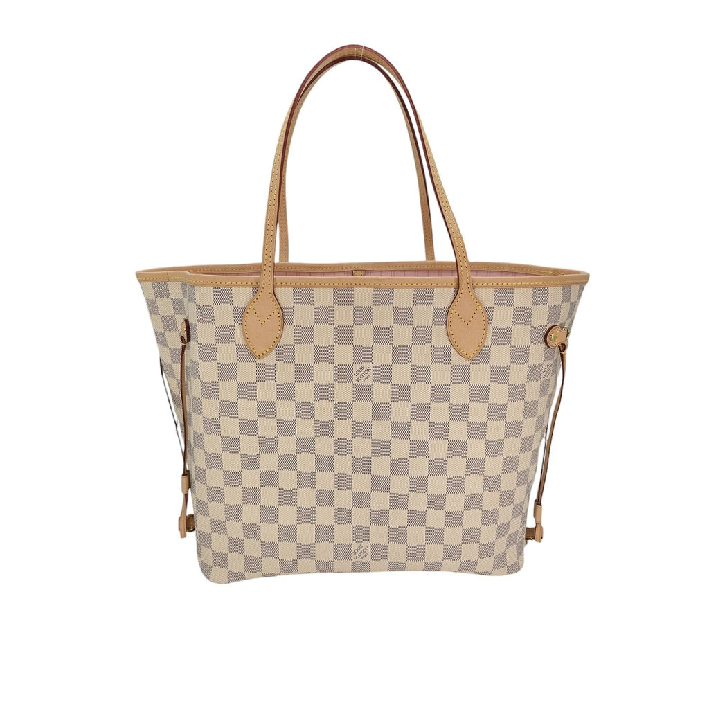 Louis Vuitton Neverfull Damier Azur MM Tote Rose Ballerine