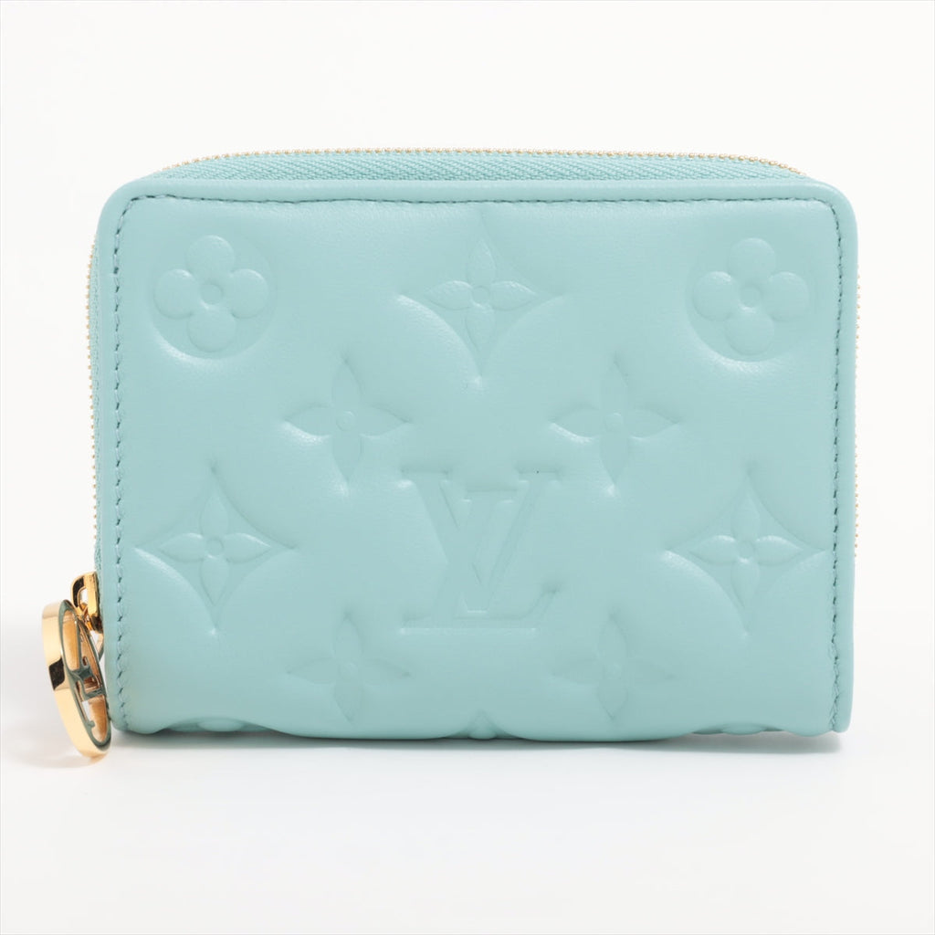 Louis Vuitton Monogram Embos Portefolio M82265 Blue Compact Wallet