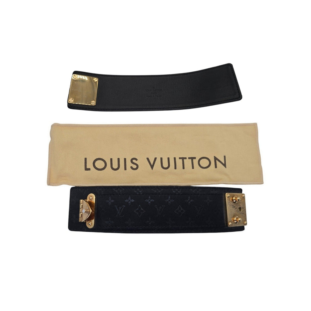 Louis Vuitton Satin Monogram Serrure Cuff Bracelet