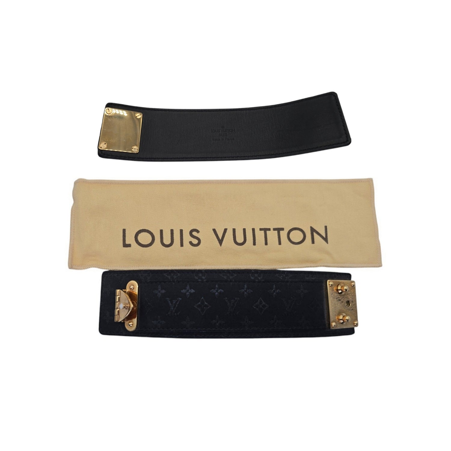 Louis Vuitton Satin Monogram Serrure Cuff Bracelet