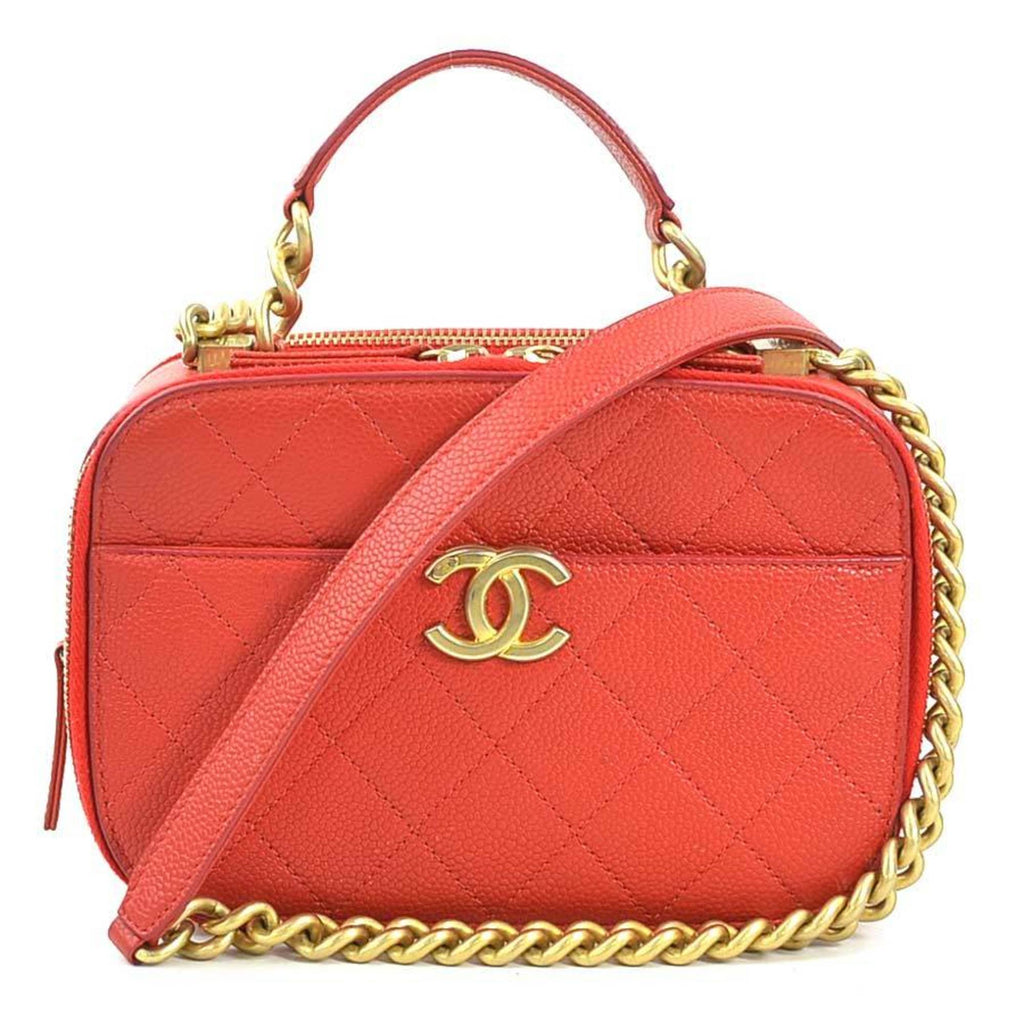 Chanel Luxury Leather Vanity Case with Dust Bag and  Card