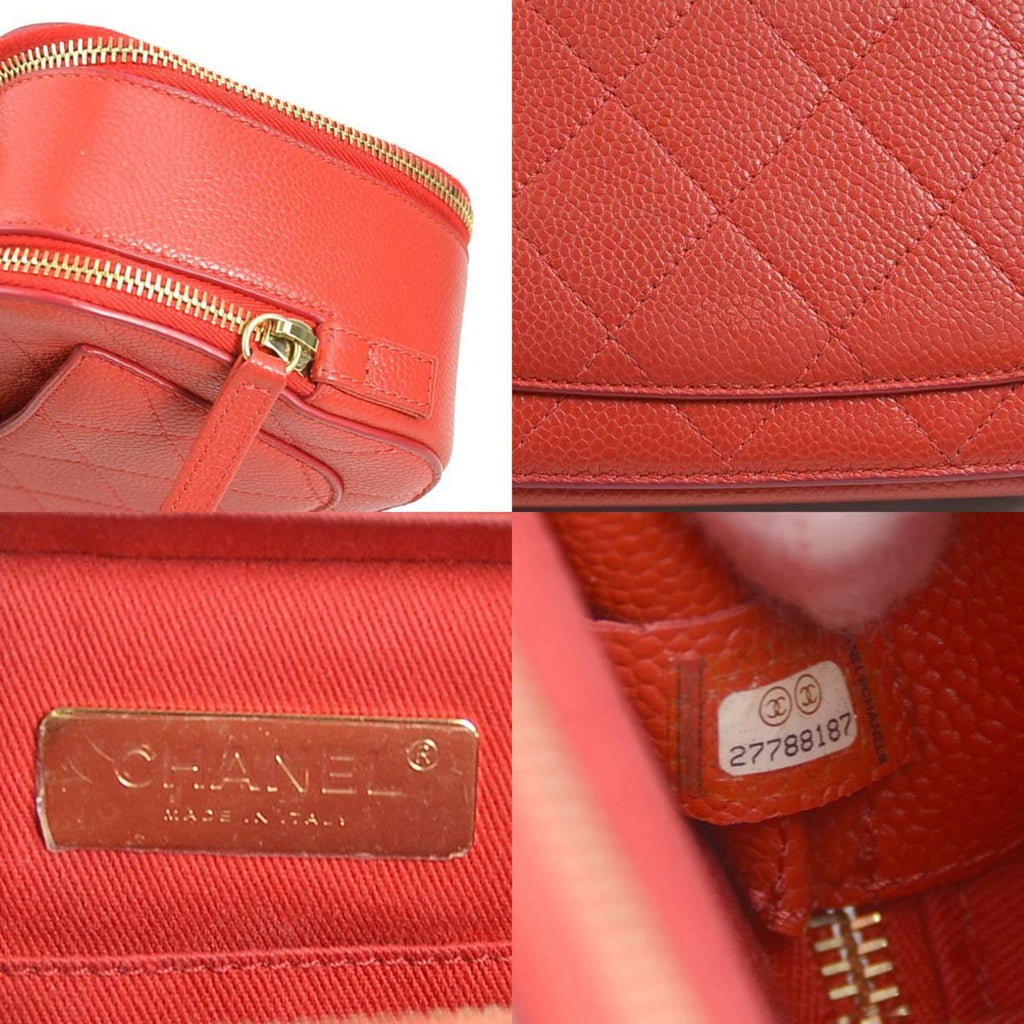 Chanel Luxury Leather Vanity Case with Dust Bag and  Card