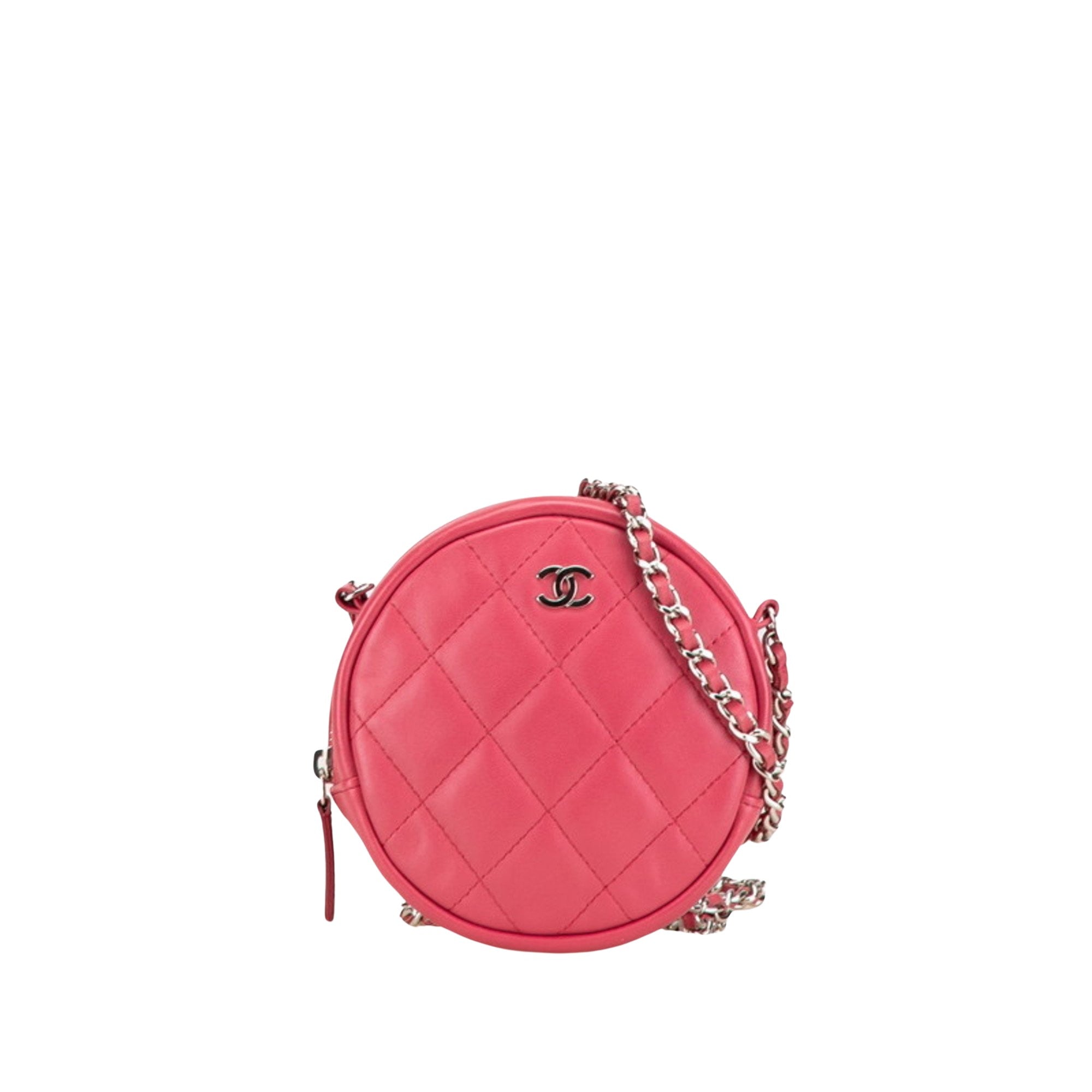 Chanel Round Mini Canvas Bag with  Card