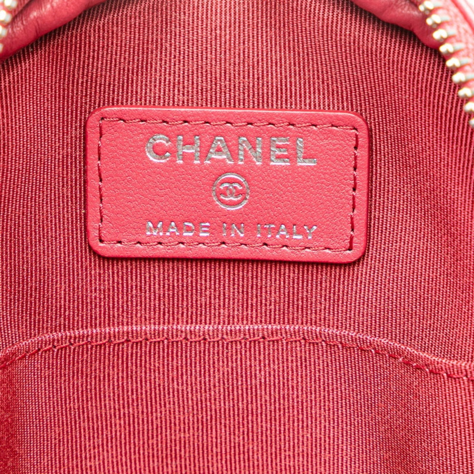 Chanel Round Mini Canvas Bag with  Card