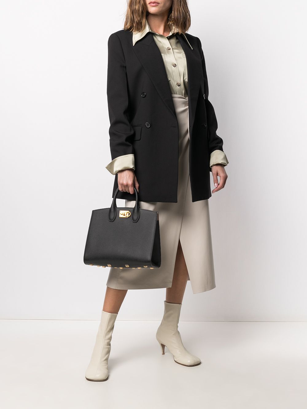 THE STUDIO BOX MEDIUM LEATHER HANDBAG