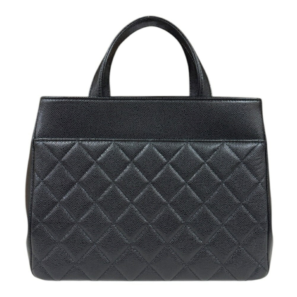 Chanel Leather Business Affinity Bag with Metal Fittings and Handle Detailing