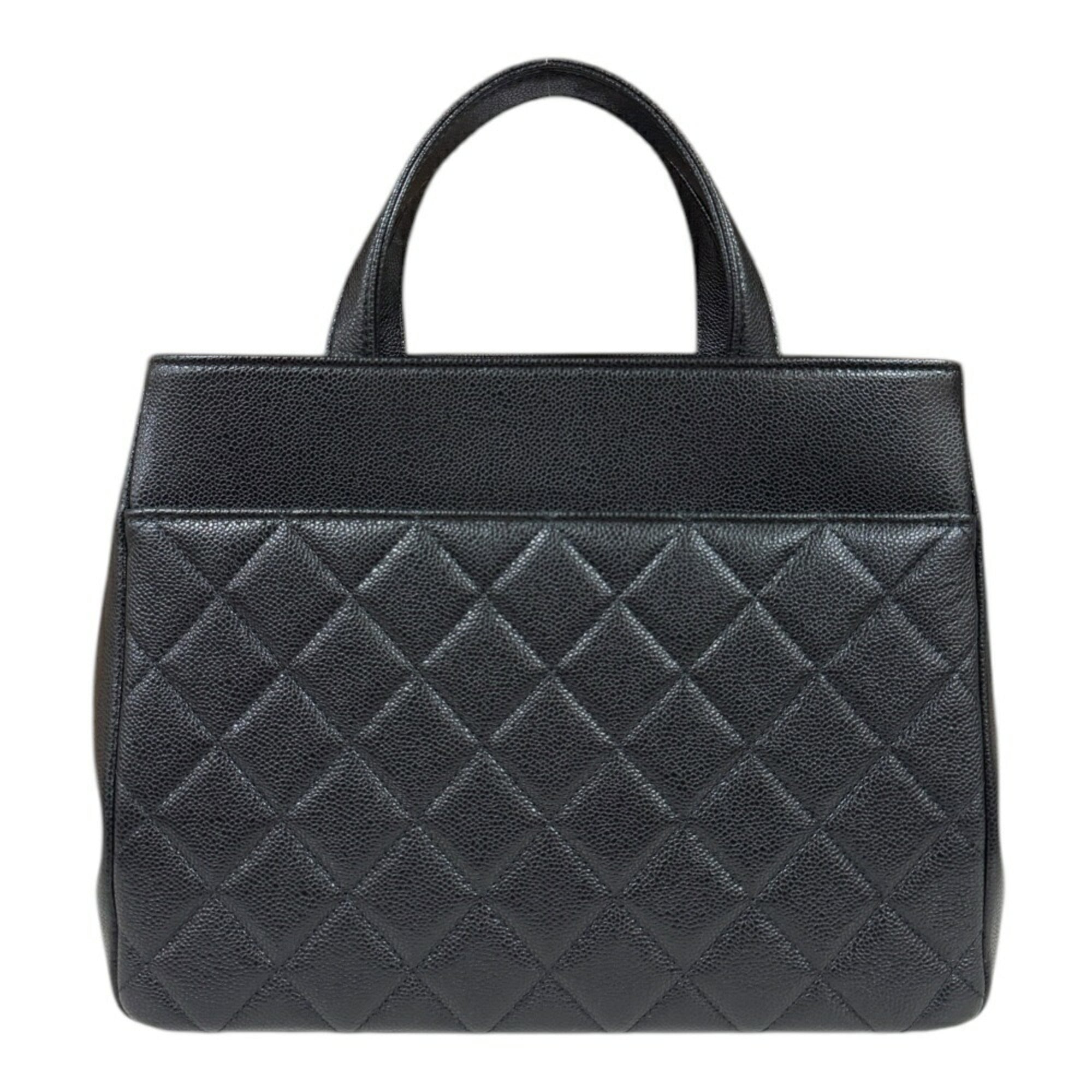 Chanel Leather Business Affinity Bag with Metal Fittings and Handle Detailing