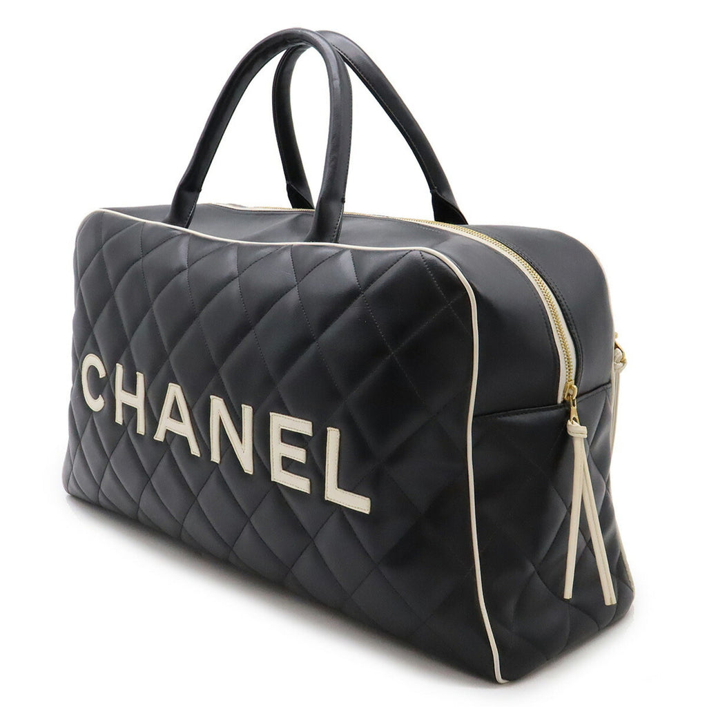 Chanel Luxury Leather Bowling Bag with Good Condition and Slight Scratches