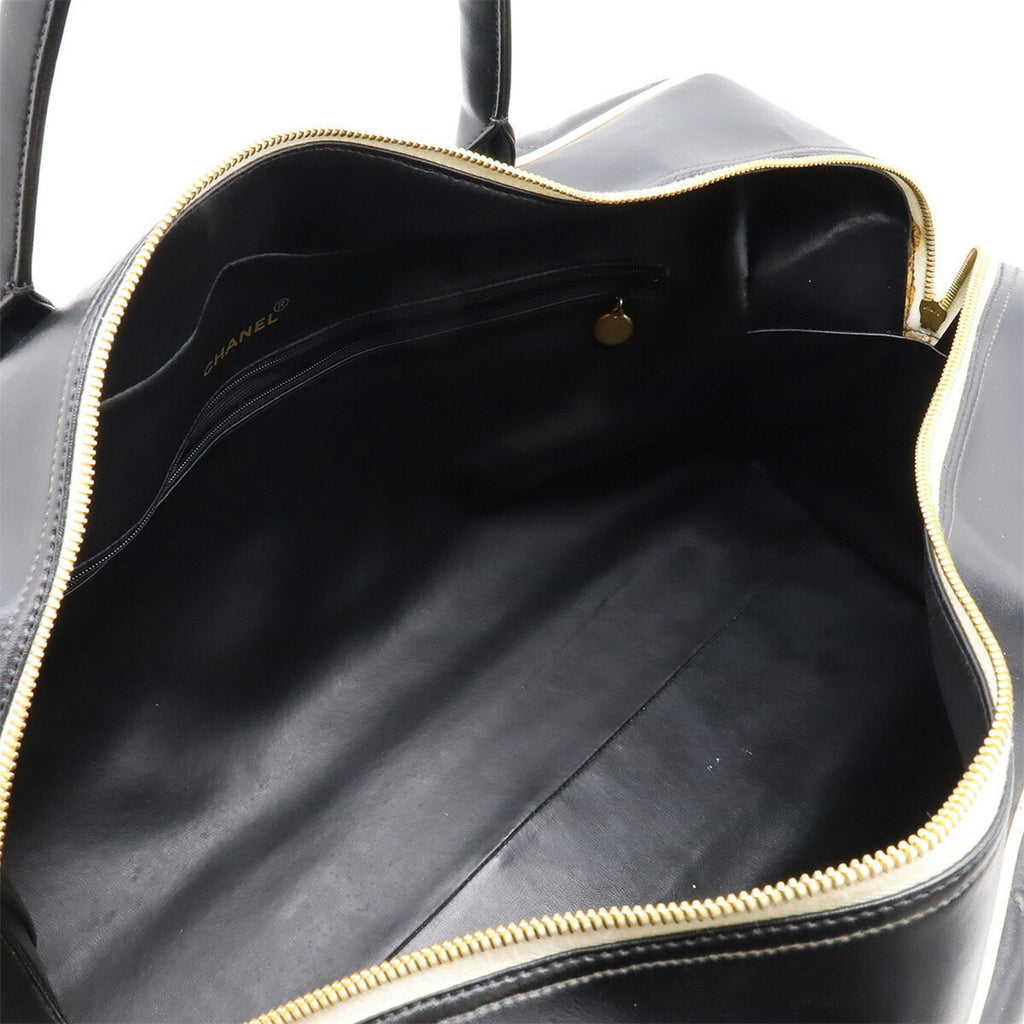 Chanel Luxury Leather Bowling Bag with Good Condition and Slight Scratches