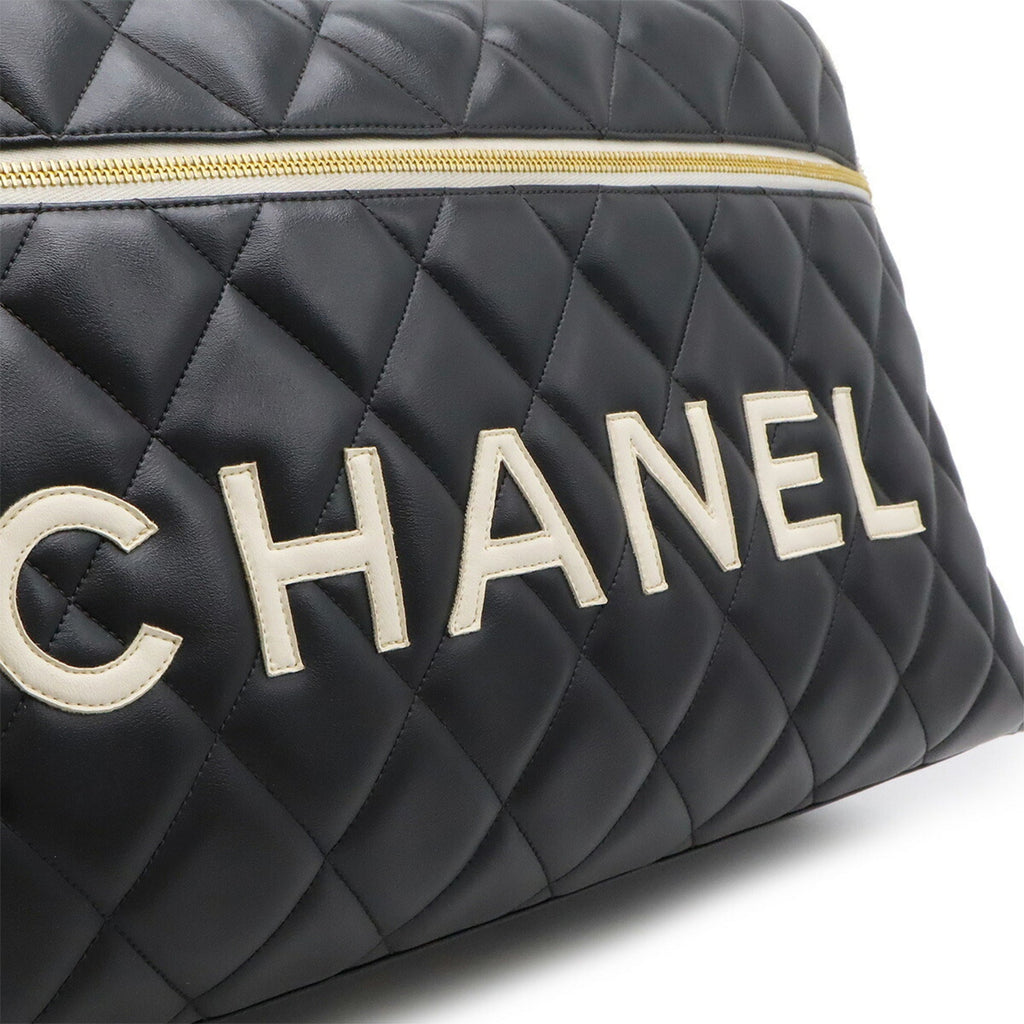 Chanel Luxury Leather Bowling Bag with Good Condition and Slight Scratches