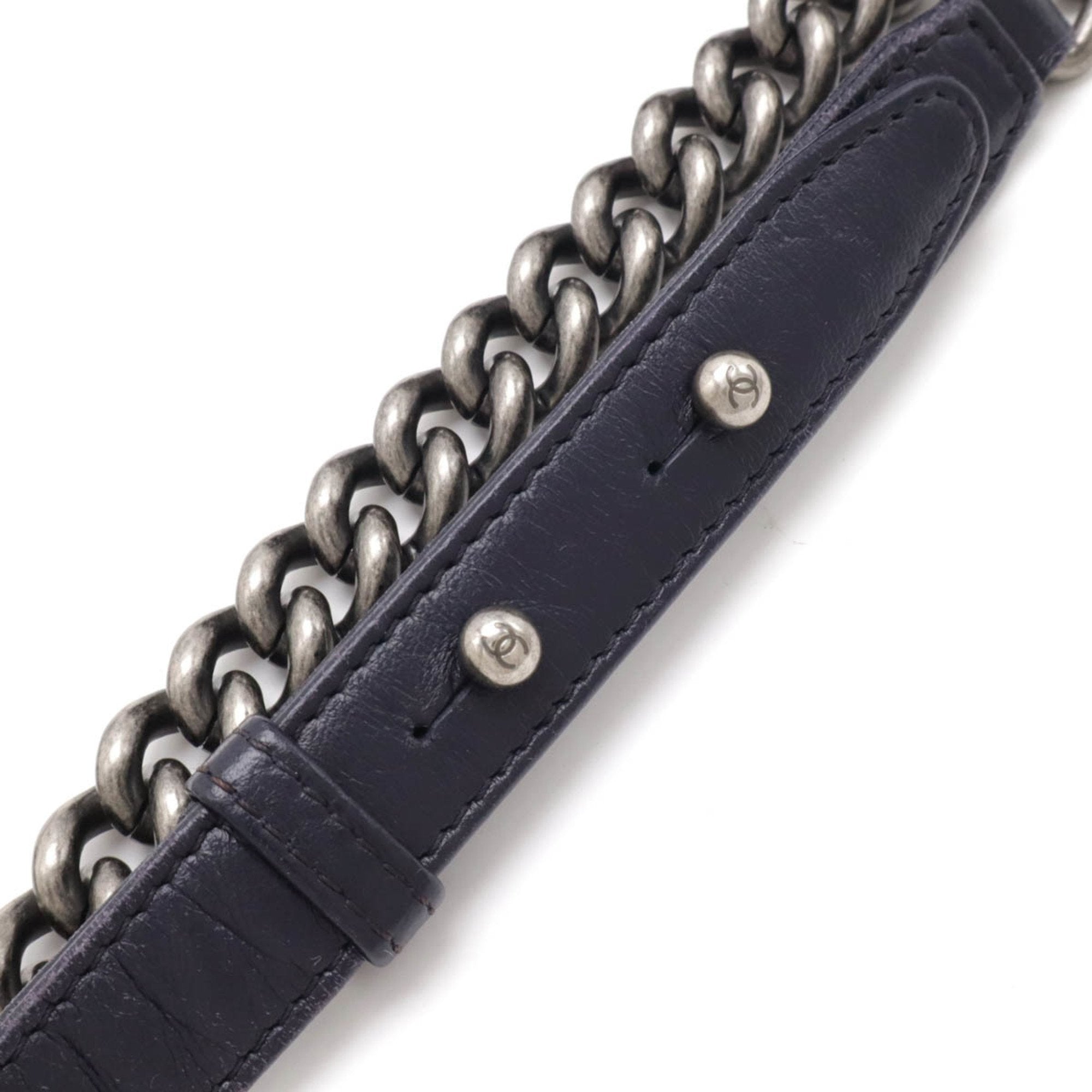 Chanel Velvet Boy Bag with Metal Fittings and Sun Damage