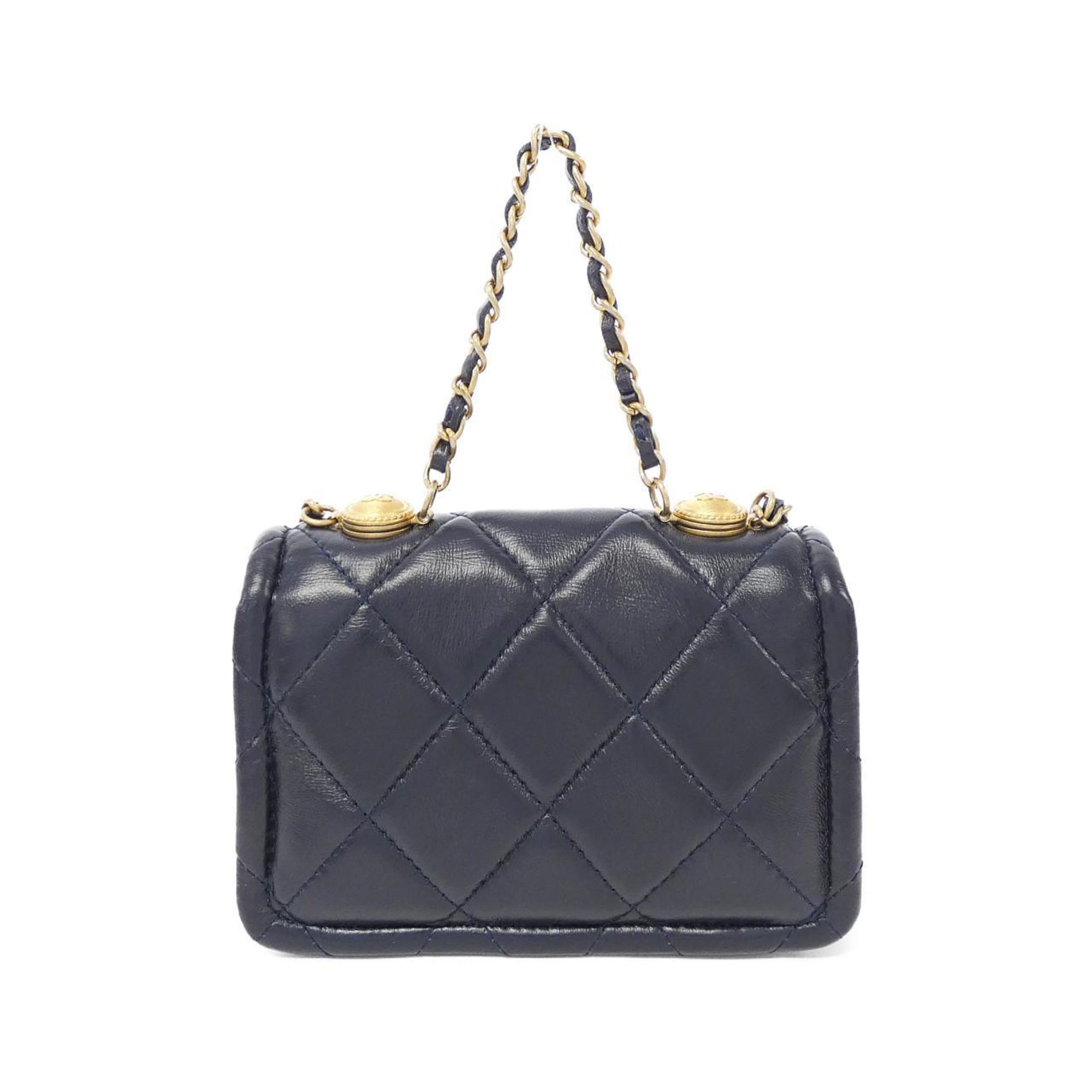 Chanel Emerald Material Handbag with Dust Bag and  Card