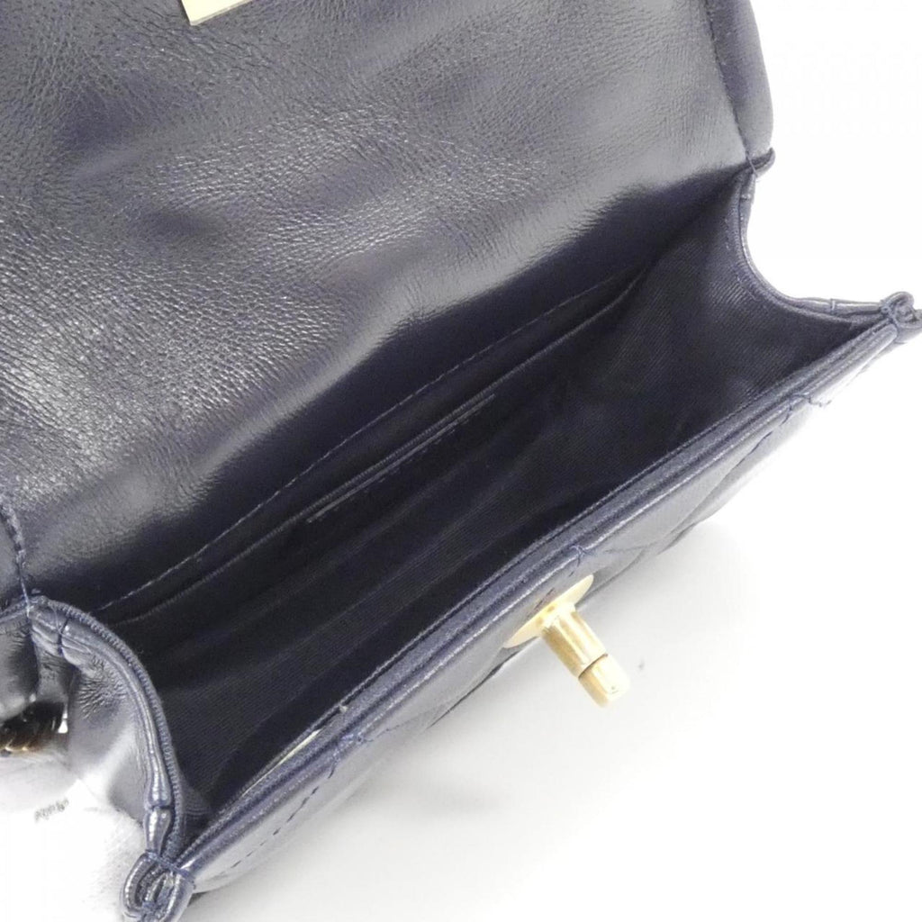 Chanel Emerald Material Handbag with Dust Bag and  Card