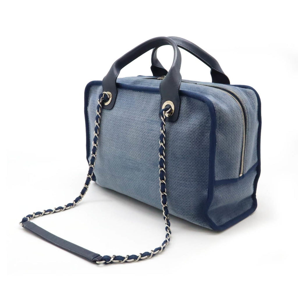 Chanel Denim Tote Bag with  Card and Slight Wear