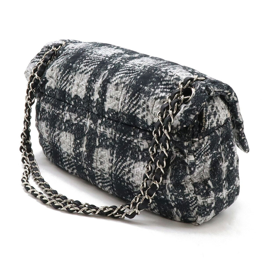 Chanel Tweed Single Flap Bag with Box and Accessories