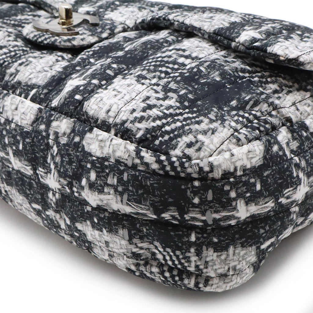 Chanel Tweed Single Flap Bag with Box and Accessories
