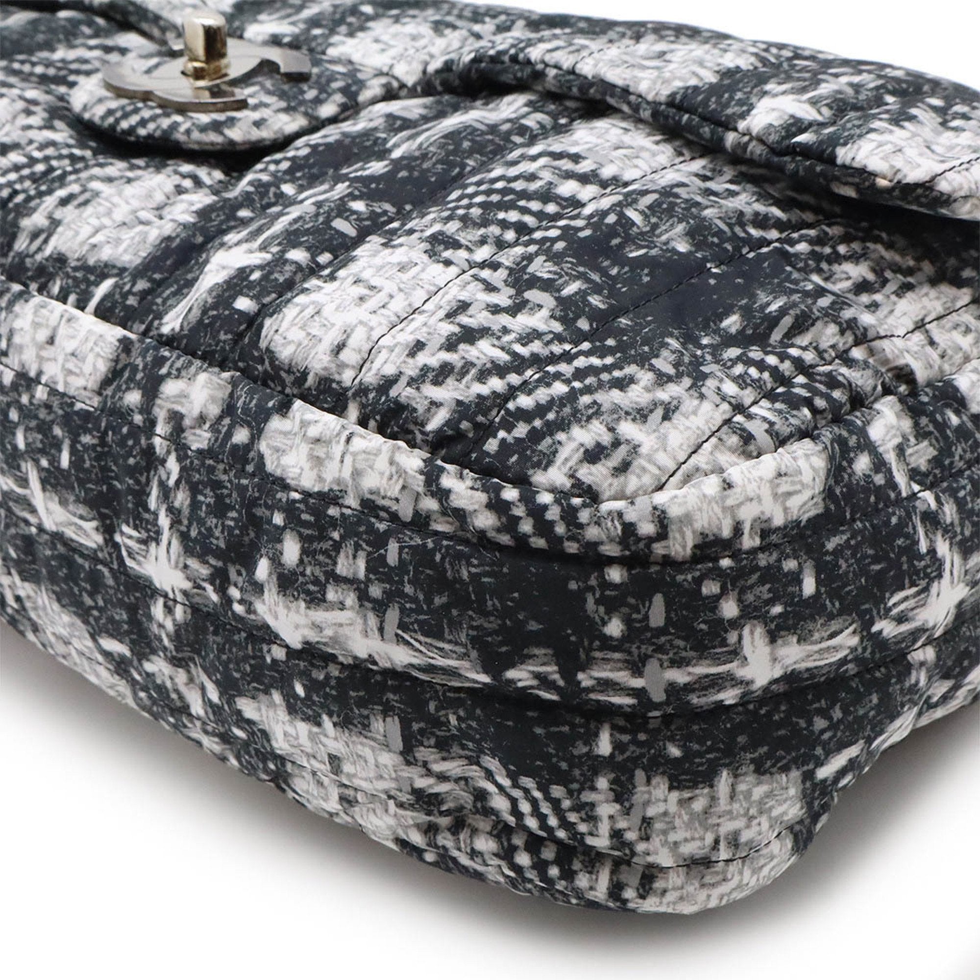 Chanel Tweed Single Flap Bag with Box and Accessories