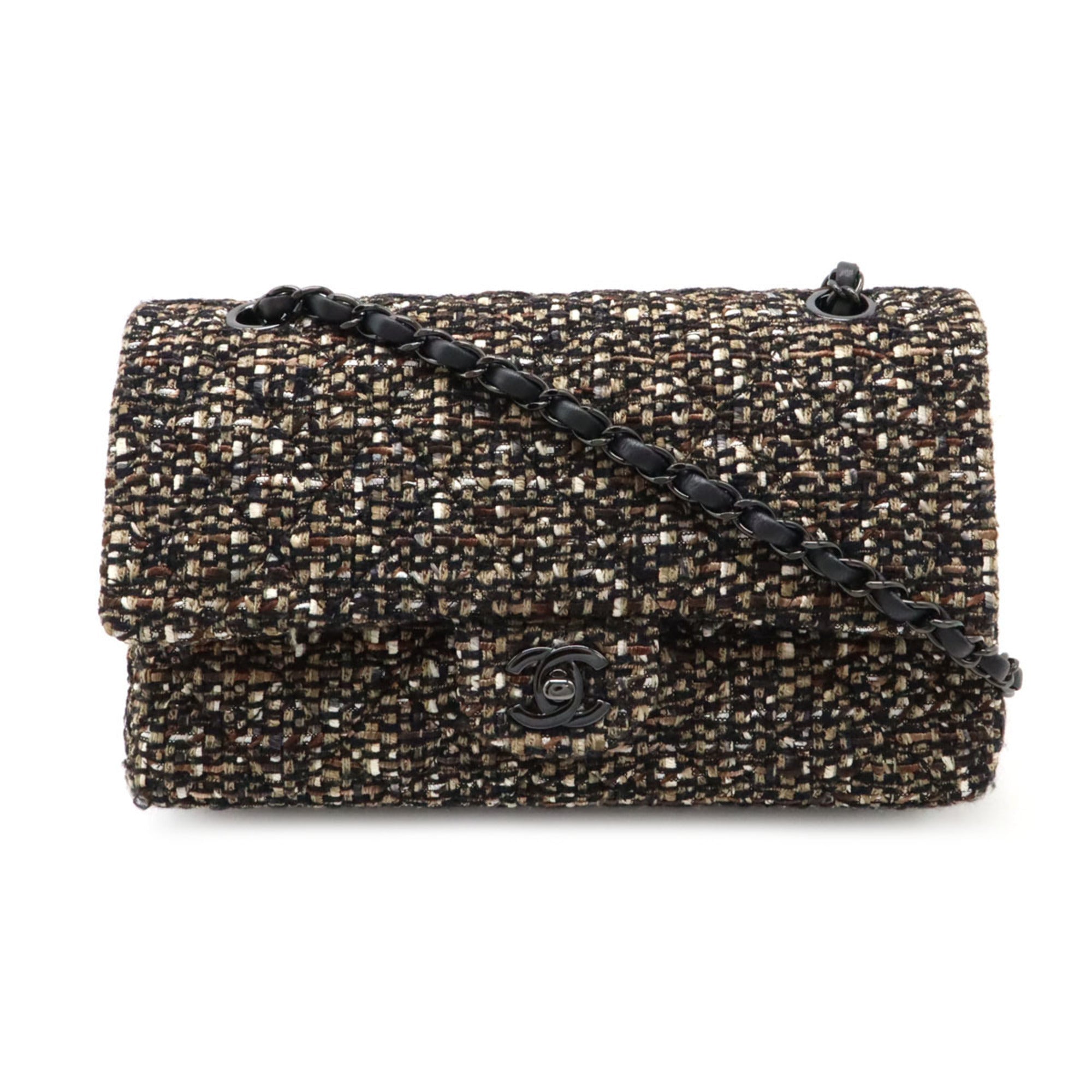 Chanel Timeless Tweed Bag with Dust Bag and  Card
