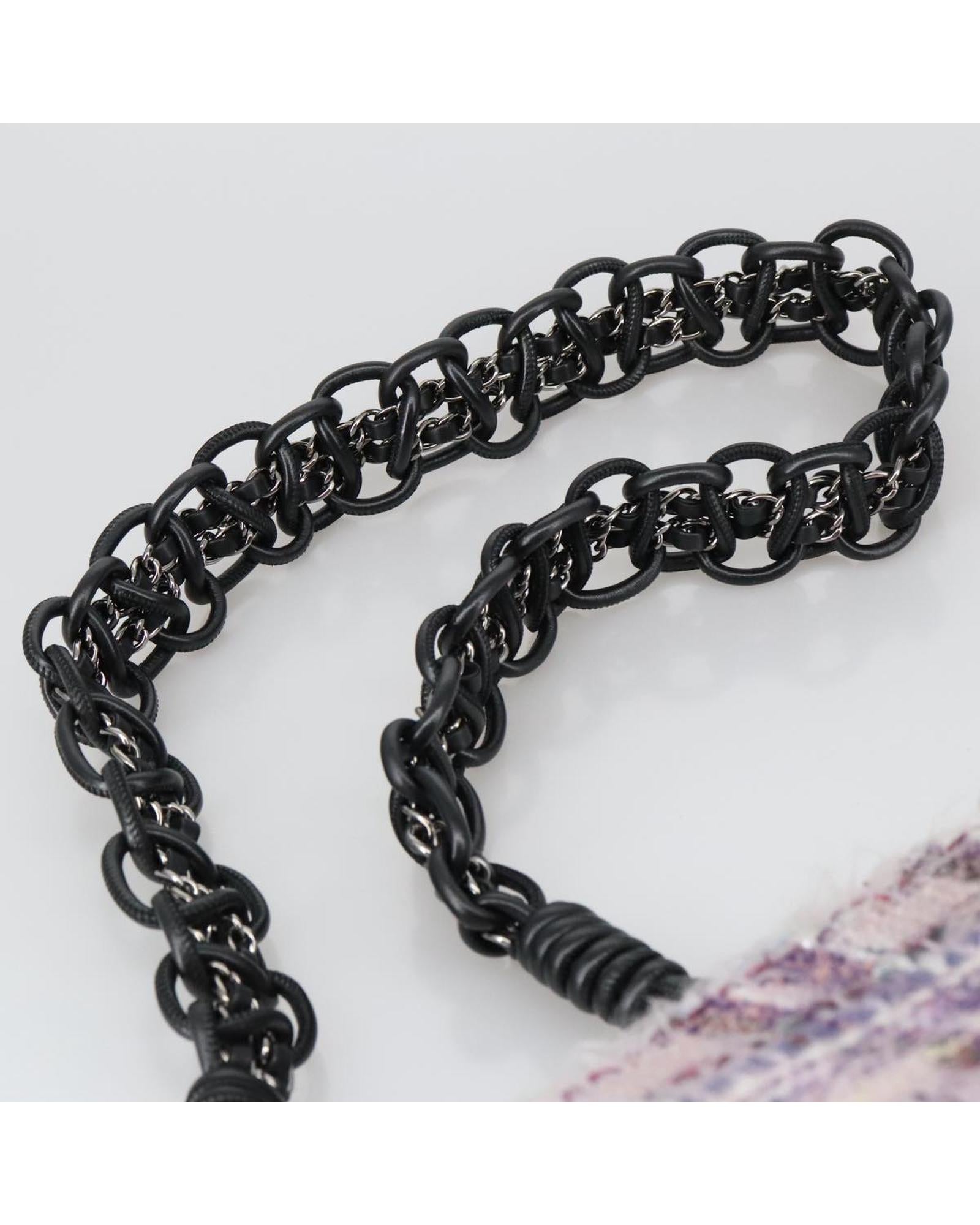 CHANEL Camelia Chain Canvas Shoulder Bag