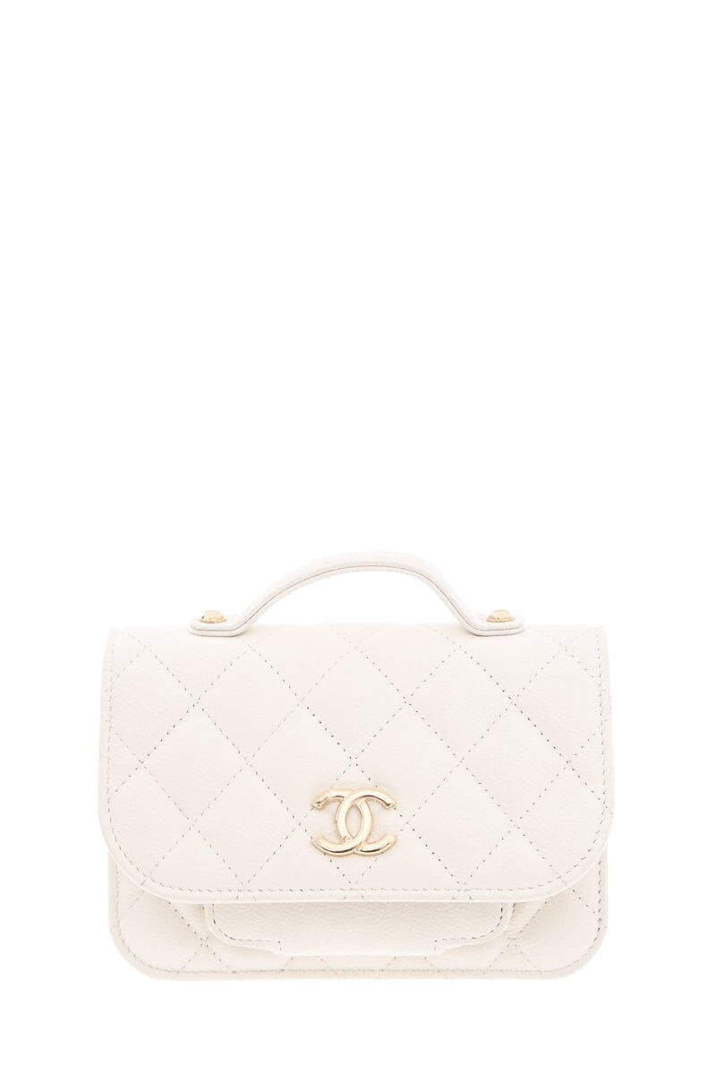 Chanel White Business Affinity Flap Handbag