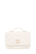 Chanel White Business Affinity Flap Handbag