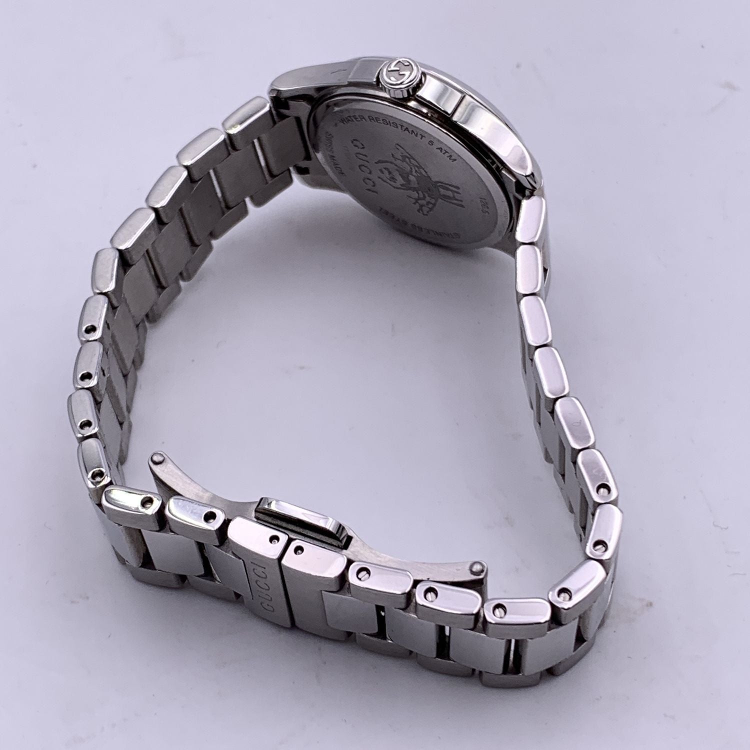 GUCCI G-Timeless Slim Stainless Steel 126.5 Black Dial Watch