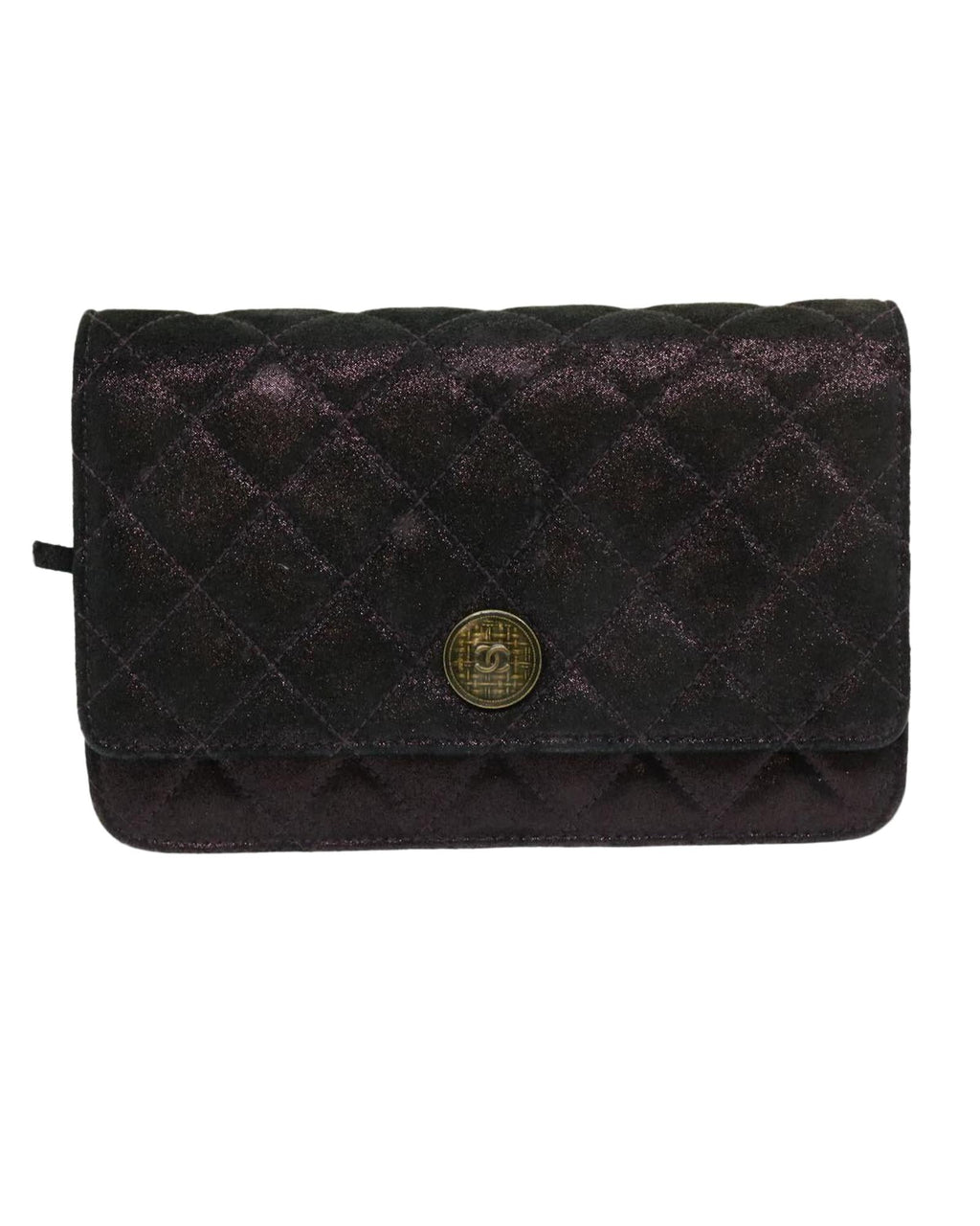 Chanel Captivating Purple Satin Matelasse Shoulder Bag