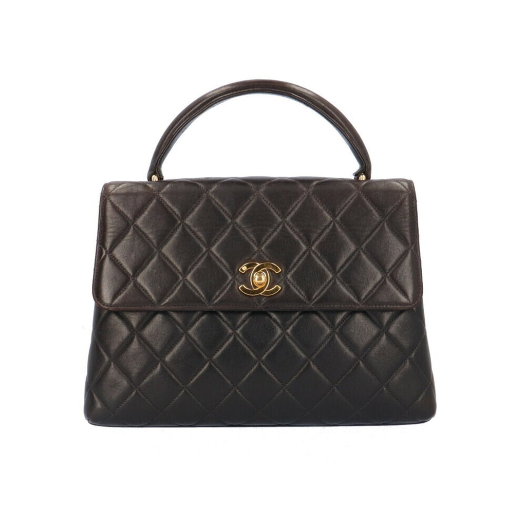 Chanel Leather Coco Handle Bag with  Card