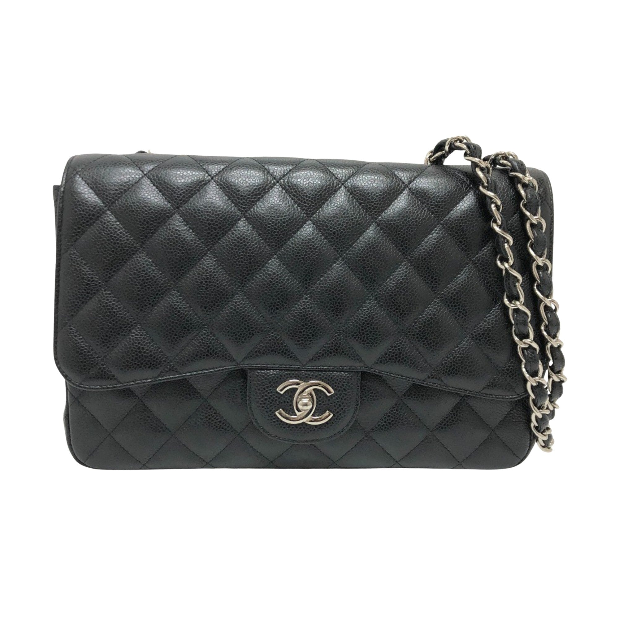 Chanel Luxury Leather Jumbo Handbag with Box and Dust Bag