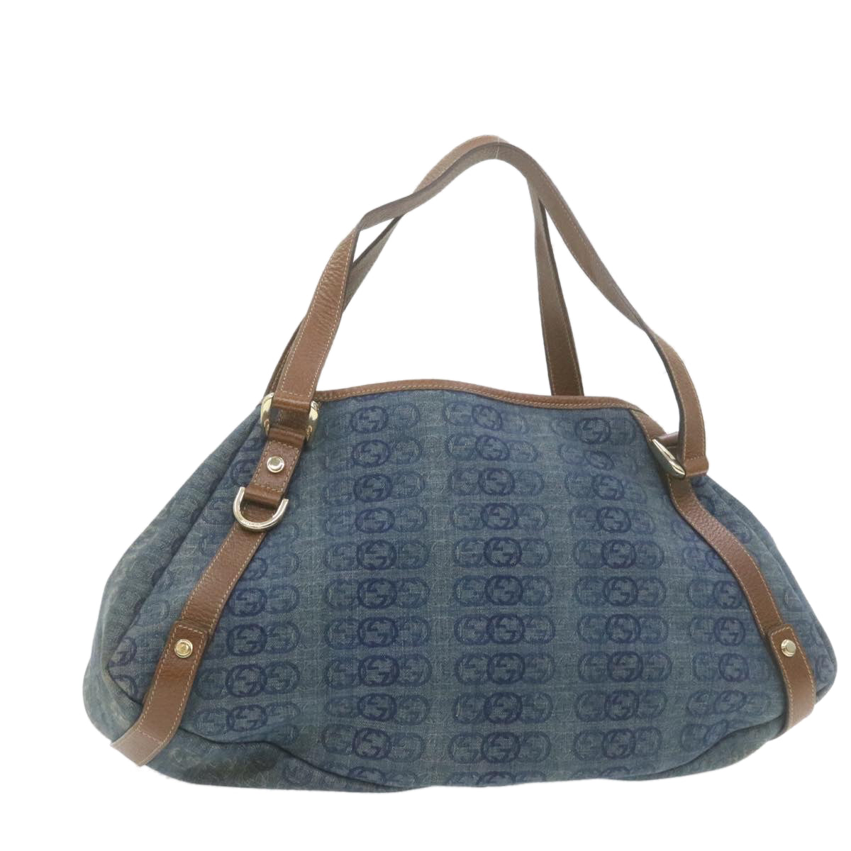 GUCCI Interlocking Boston Bag Canvas Blue 130736493492 21337