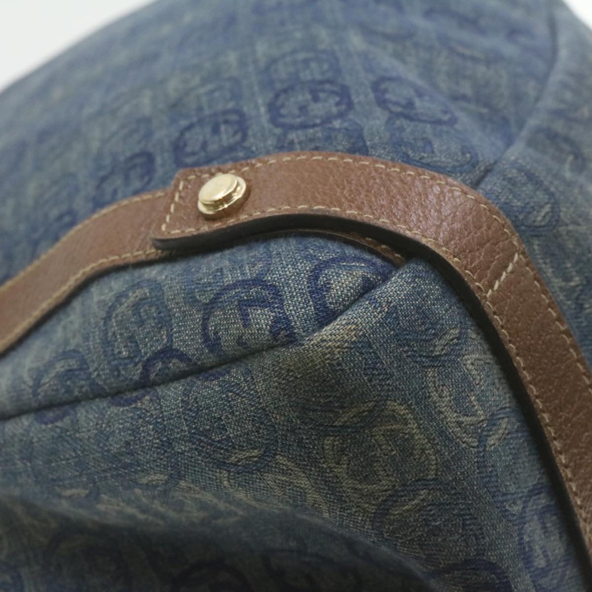 GUCCI Interlocking Boston Bag Canvas Blue 130736493492 21337
