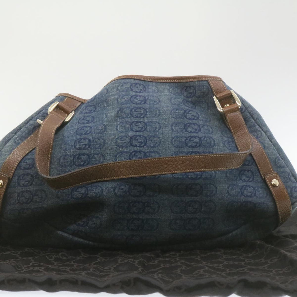 GUCCI Interlocking Boston Bag Canvas Blue 130736493492 21337