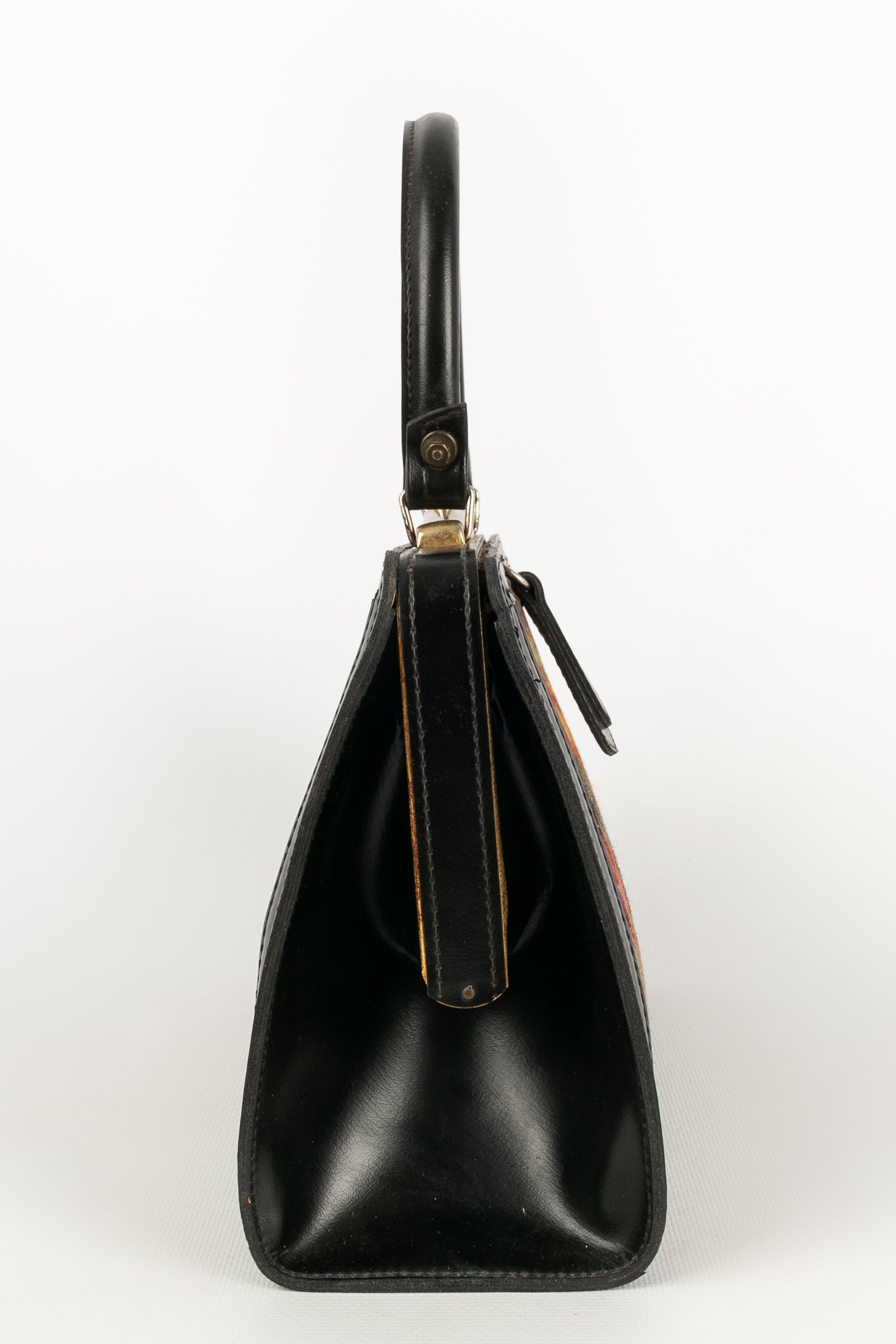 Sac en cuir et canevas