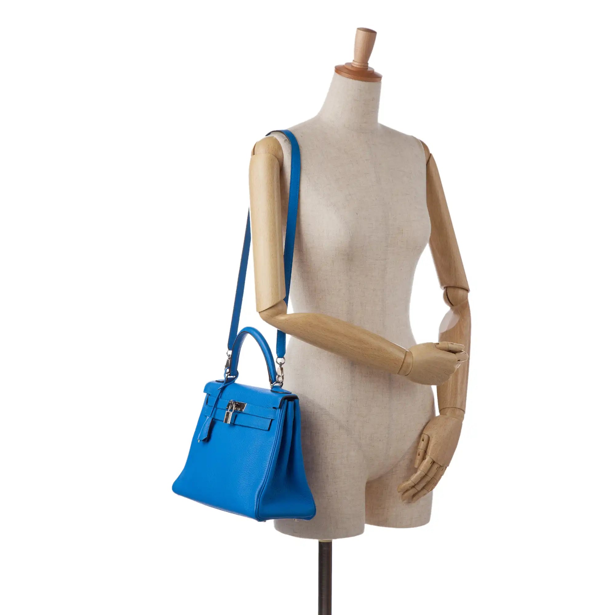 HermÃƒÆ’Ã‚Â¨s Kelly Retourne 28 Blue Togo Palladium