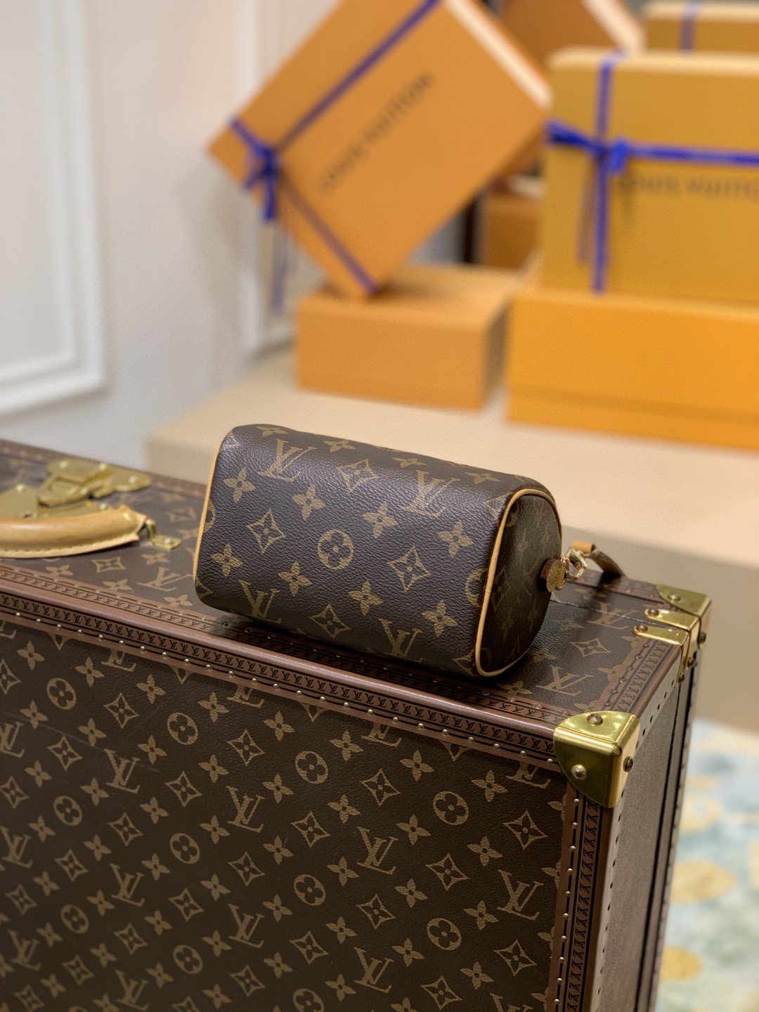 Louis Vuitton Nano Speedy Monogram Canvas For Women, WomenÃ¢â‚¬â„¢s Handbags, Shoulder Bags 6.3in/16cm LV M81085