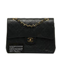 Chanel Classic Double Flap Medium Tall Black Lambskin Gold