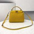FI GlamI Mini Yellow Braided Bag For Woman 18cm/7in