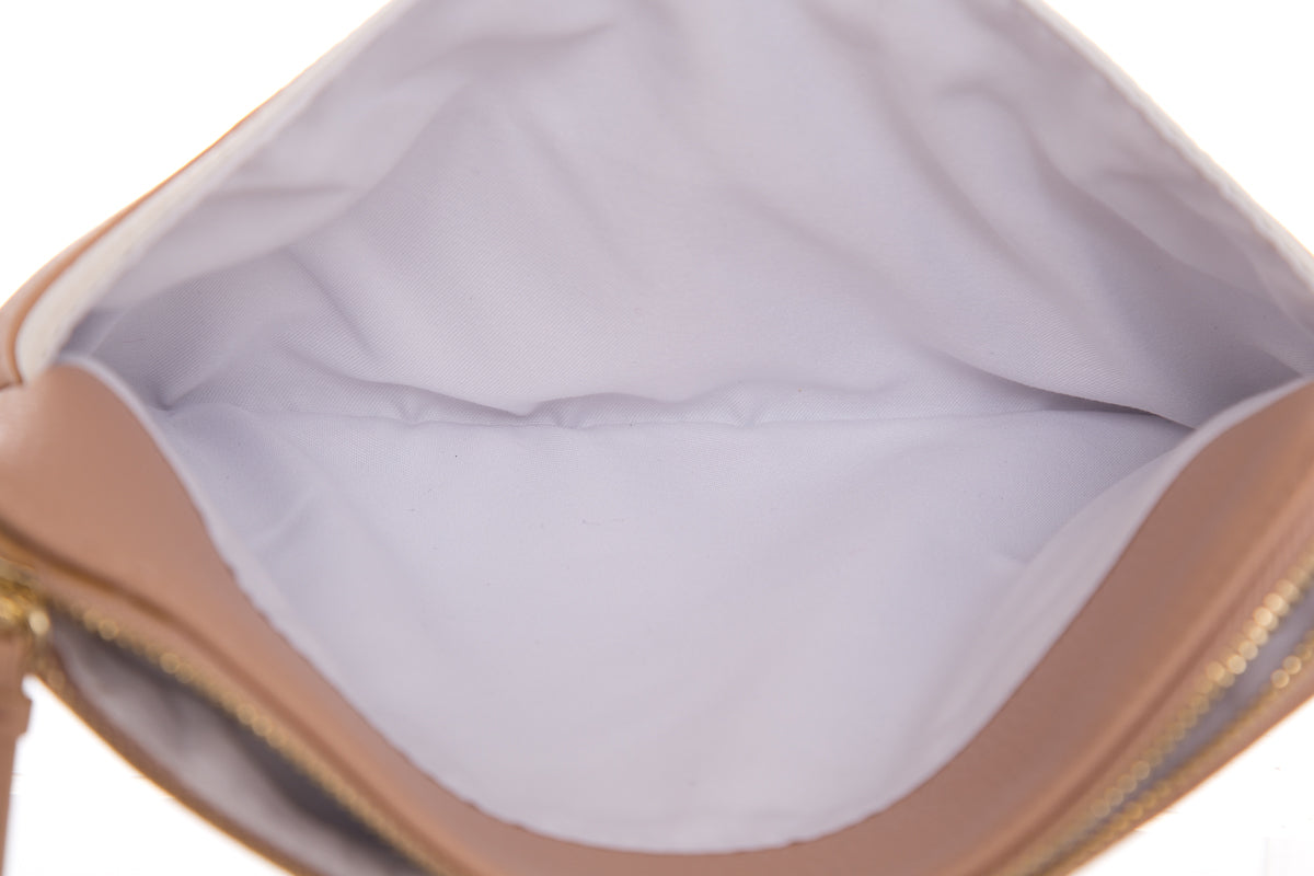 Chloe Nude & White Leather Pouch