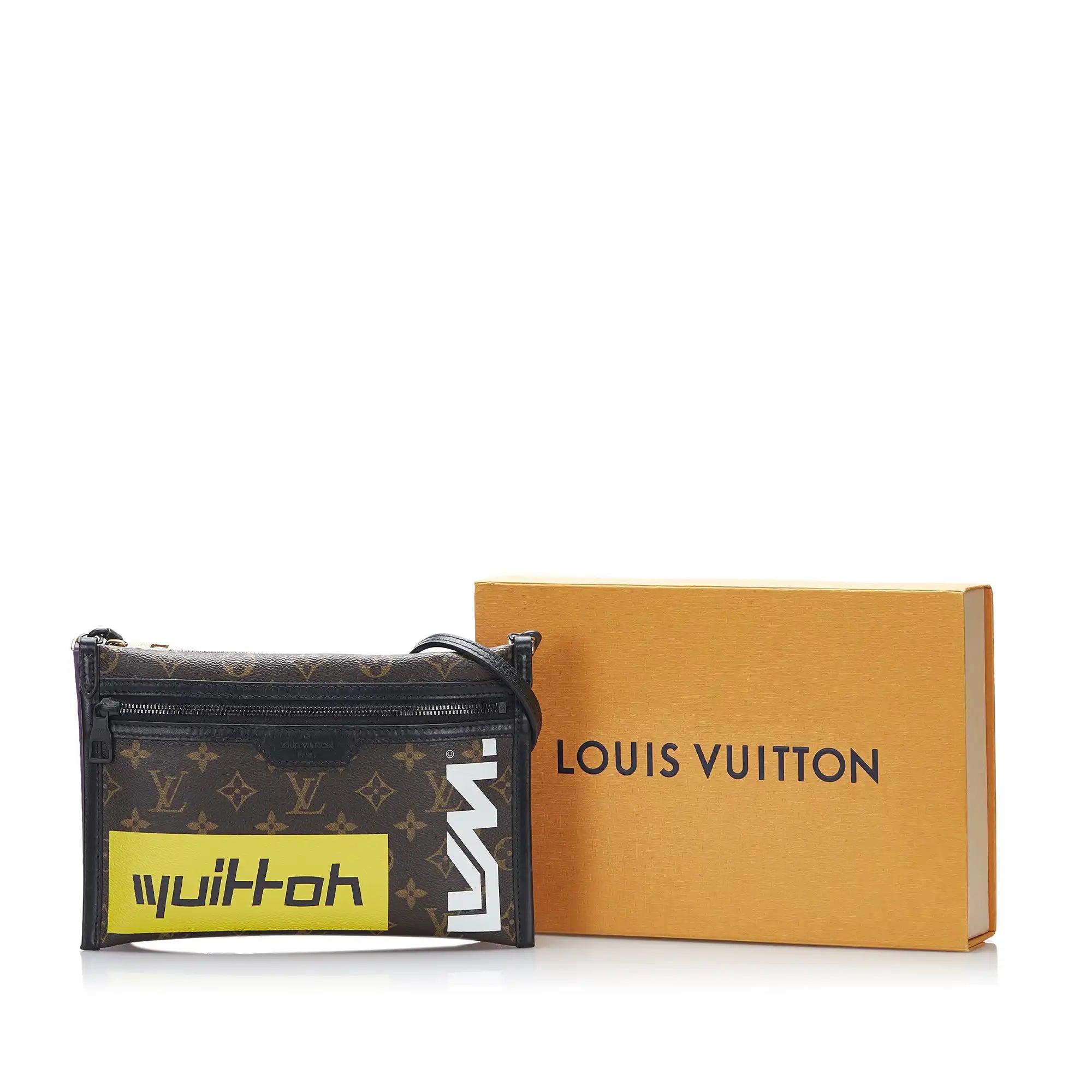 Louis Vuitton Double Flat Messenger Brown Monogram Canvas