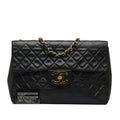 Chanel Classic Single Flap Jumbo Black Lambskin Gold