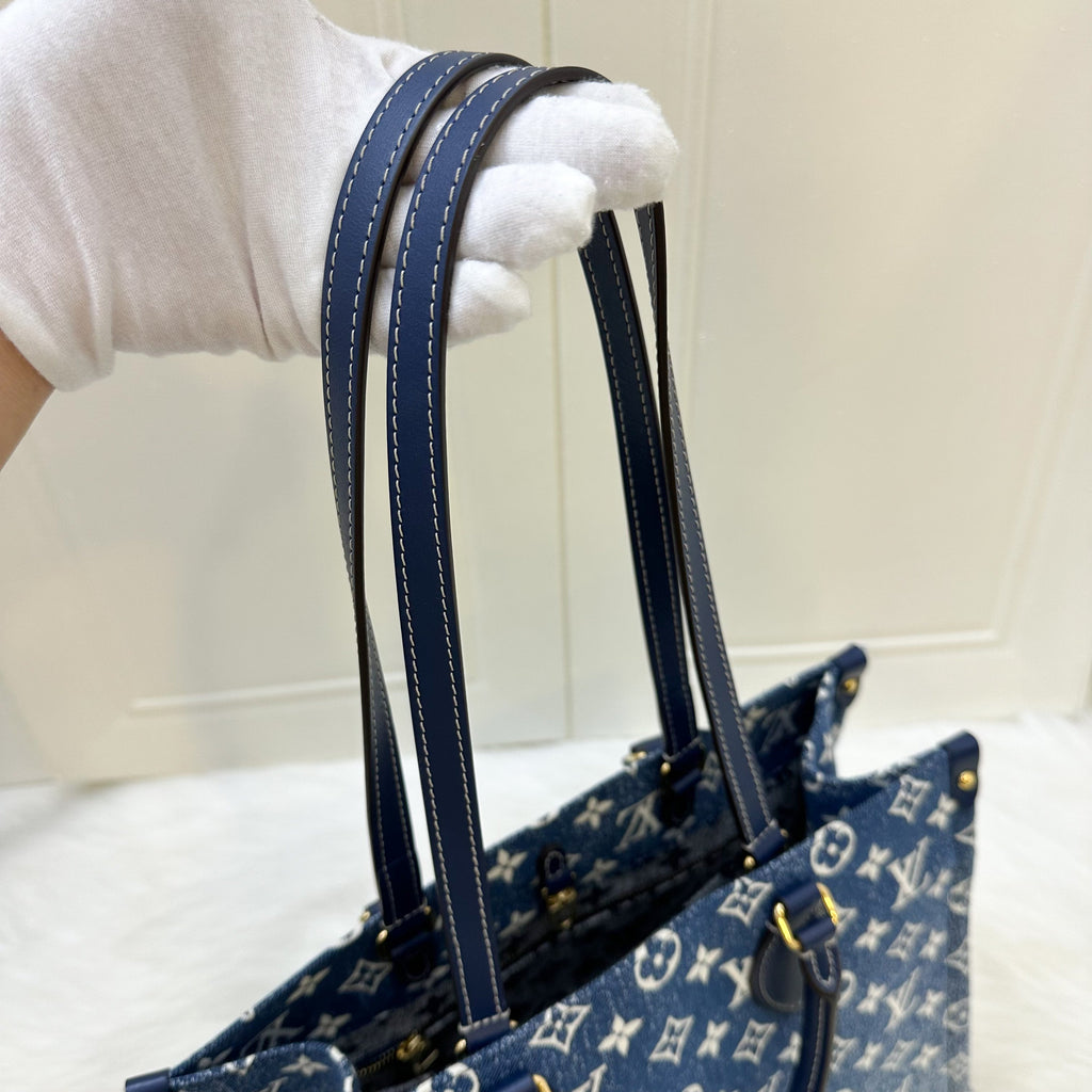 LV Onthego MM in Ombre Blue Denim and GHW