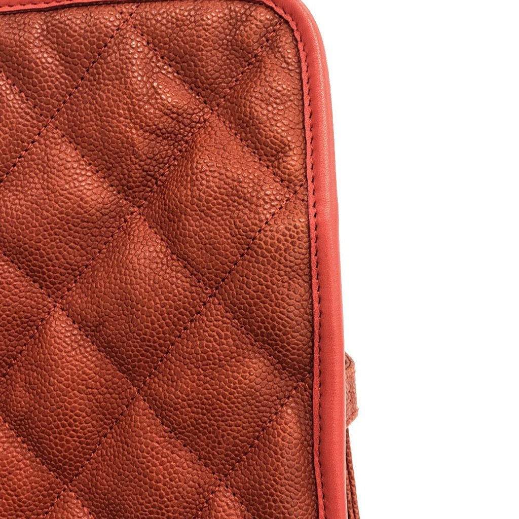 Red Chanel Caviar French Riviera Tote