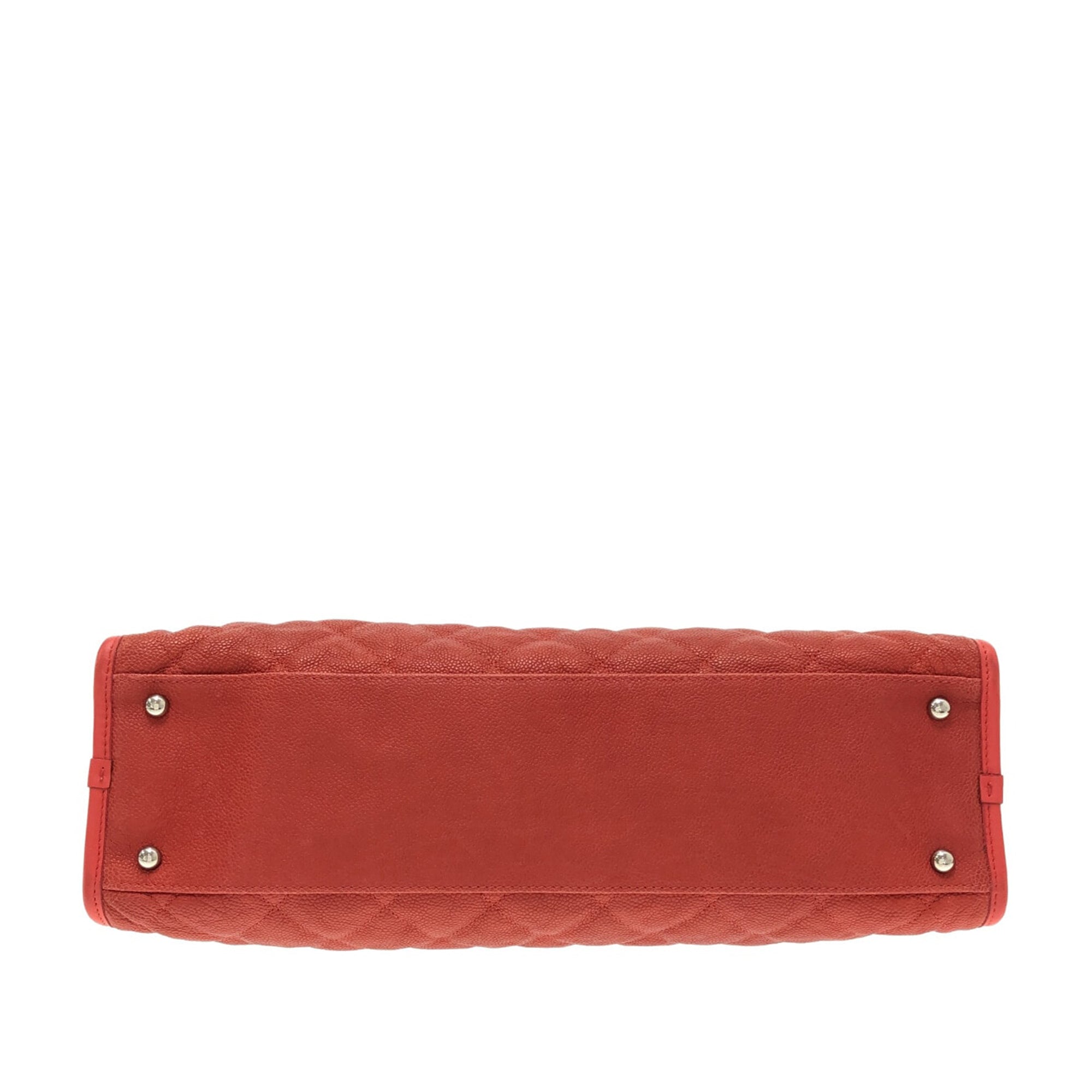 Red Chanel Caviar French Riviera Tote