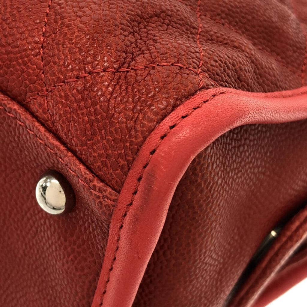 Red Chanel Caviar French Riviera Tote