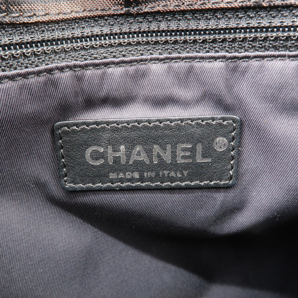 CHANEL New Travel Line Nylon Jacquard Leather Shoulder Bag A29347