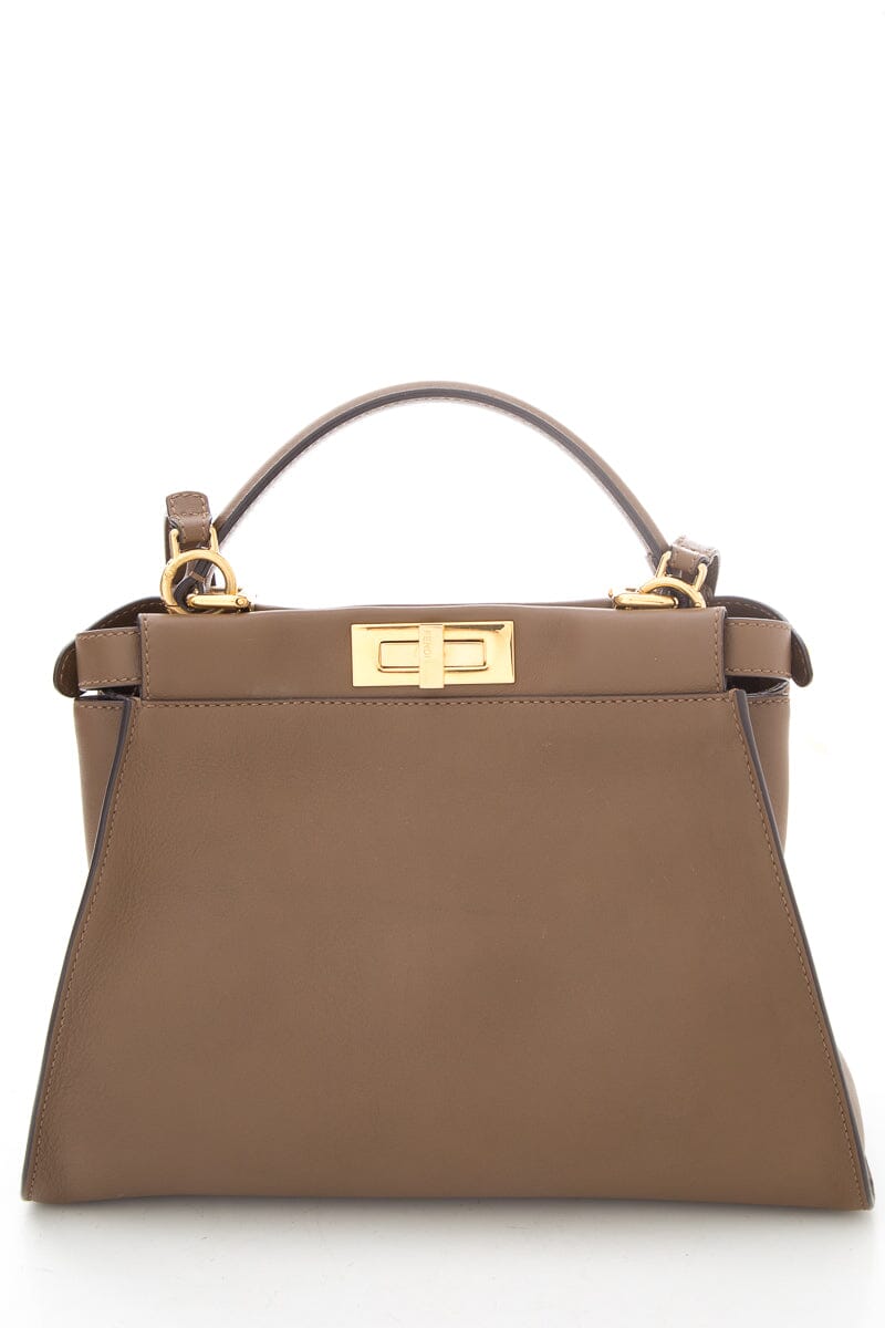 Fendi Brown Leather Peak-A-Boo Handbag