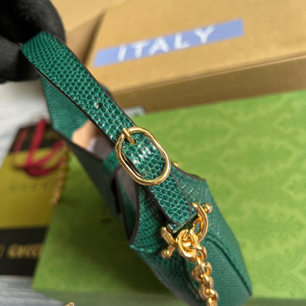 gg Jackie 1961 Lizard Mini Bag Green For Women, Women’s Bags 7.5in/19cm gg ‎