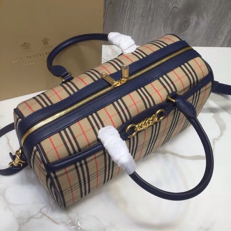 GLAMI Small 1983 Check LiNike Bowling Bag Blue/Brown For Women, WomenÃ¢â‚¬â„¢s Bags 9.1in/23cm